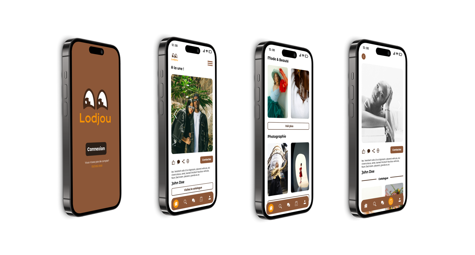 Mockup de l'application Lodjou